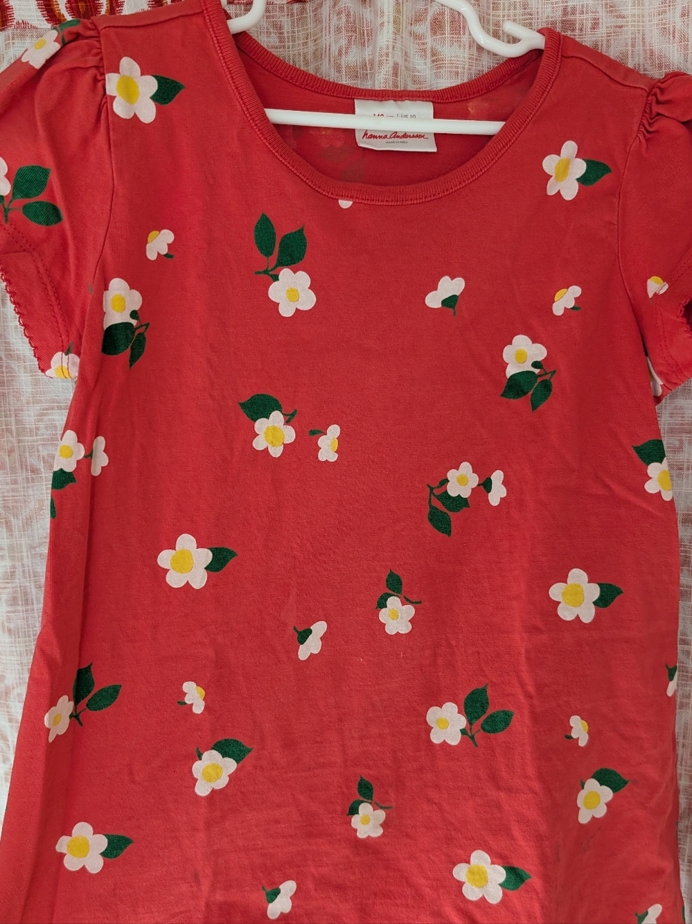 Hanna Andersson Red Daisy Floral Short Sleeve Tee Size 140 / 10